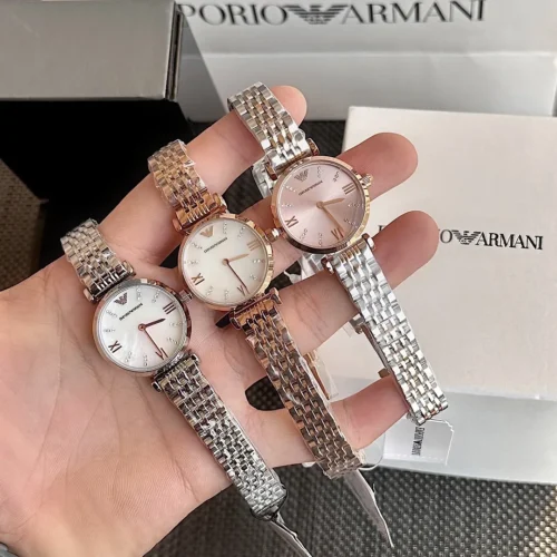 Armani AR11204 Women's Mother-of-Pearl Dial Watch 28mm Stainless Steel Bracelet