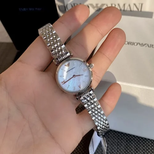 Armani AR11204 Women's Mother-of-Pearl Dial Watch 28mm Stainless Steel Bracelet