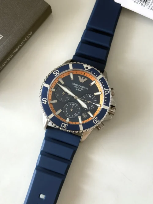 Armani AR11696 Luminous Dial Solar Watch 43.5mm