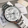Armani AR2458 Quartz Chronograph Watch 43mm White Dial