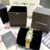 Armani AR11659 Women's White Dial Watch 22mm Square Case
