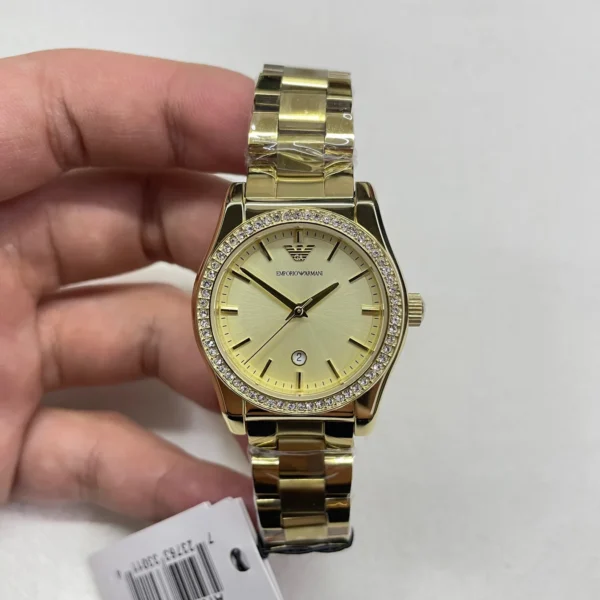 Armani AR11607 Women's Diamond-Set Watch 32mm Gold-Tone