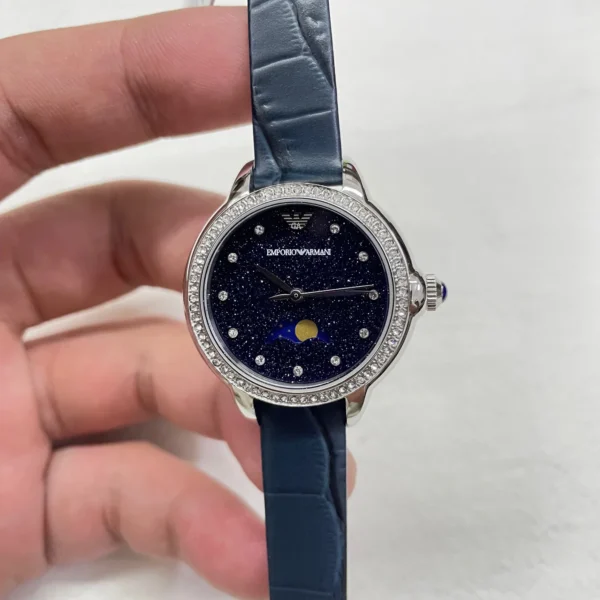 Armani AR11629 Women's Moonphase Quartz Watch 32mm Diamond-Set