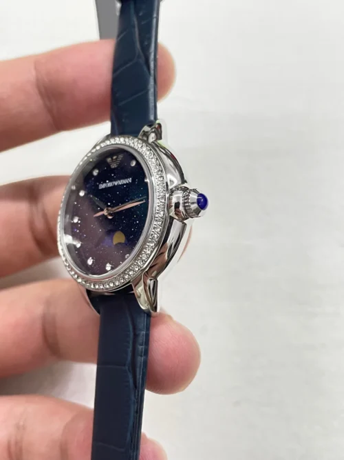 Armani AR11629 Women's Moonphase Quartz Watch 32mm Diamond-Set