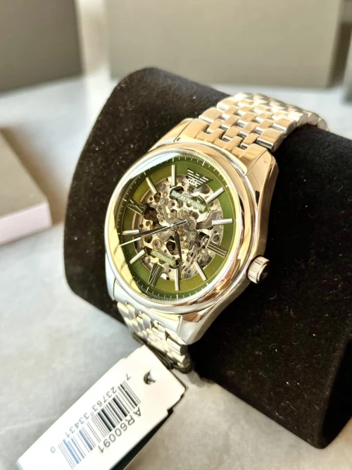 Armani AR60091 Men's Skeleton Automatic Watch 43mm Vintage Style