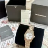 Armani AR11558 Women's Sunray Dial Quartz Watch 32mm Rose Gold-Tone