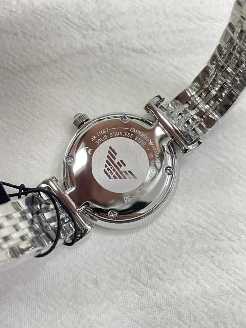 Armani AR11667 Women's Green Dial Quartz Watch 28mm Diamond-Set