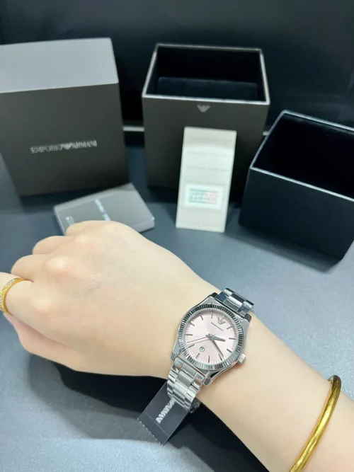 Armani AR11658 Women's Pink Dial Quartz Watch 32mm Stainless Steel Bracelet
