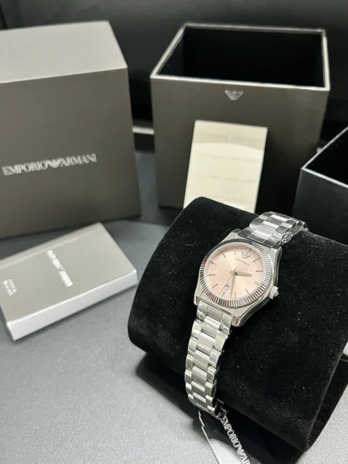 Armani AR11658 Women's Pink Dial Quartz Watch 32mm Stainless Steel Bracelet