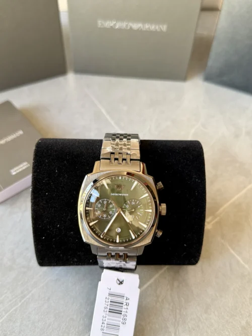 Armani AR11689 Men's Green Dial Quartz Watch 40mm