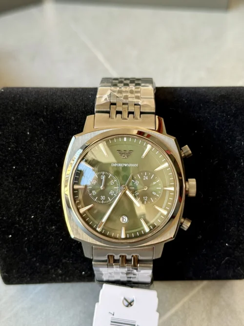 Armani AR11689 Men's Green Dial Quartz Watch 40mm