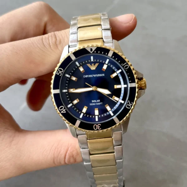 Armani AR11738 Men's Blue Dial Solar Watch 42mm Diver