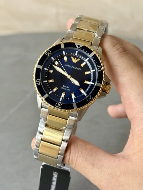 Armani AR11738 Men's Blue Dial Solar Watch 42mm Diver