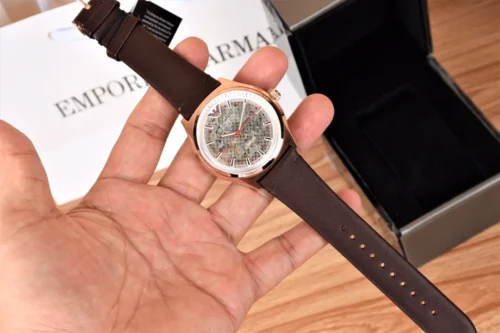 Armani AR60005 Men's Rose Gold-Tone Automatic Watch 42mm