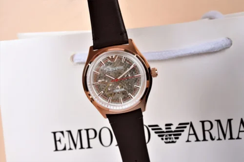 Armani AR60005 Men's Rose Gold-Tone Automatic Watch 42mm