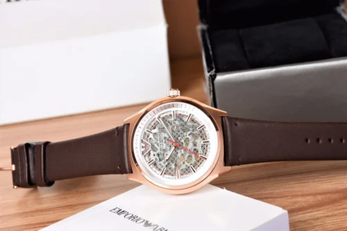 Armani AR60005 Men's Rose Gold-Tone Automatic Watch 42mm
