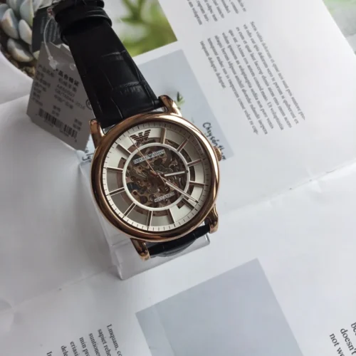 Armani AR60007 Men's Rose Gold-Tone Automatic Watch 42mm