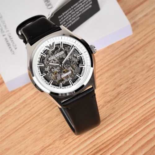 Armani AR60003 Men's Automatic Watch 42mm Leather Strap