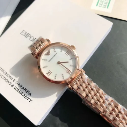 Armani AR11223 Roman Numeral Dial Watch 28mm Diamond-Set