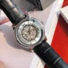 Armani AR1981 Men's Skeleton Automatic Watch 43mm Leather Strap