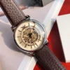 Armani AR1982 Men's Skeleton Automatic Watch 43mm Leather Strap