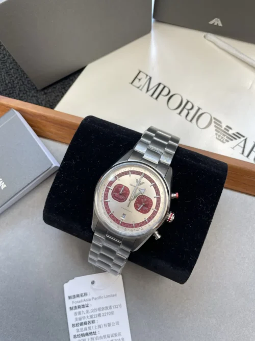 Armani Racer Men's Moonphase Quartz Watch Panda Dial SKU ARMANI0109