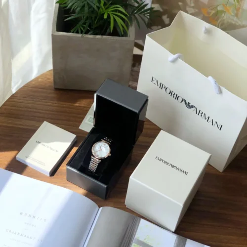 Armani AR1683 Women's Rose Gold-Tone Watch 32mm Stainless Steel Bracelet