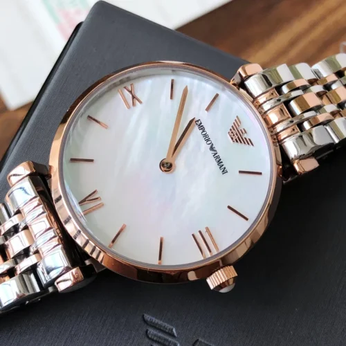 Armani AR1683 Women's Rose Gold-Tone Watch 32mm Stainless Steel Bracelet