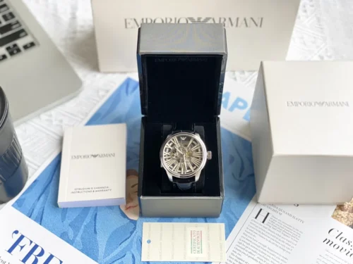 Armani AR4629 Skeleton Automatic Watch Stainless Steel Bracelet