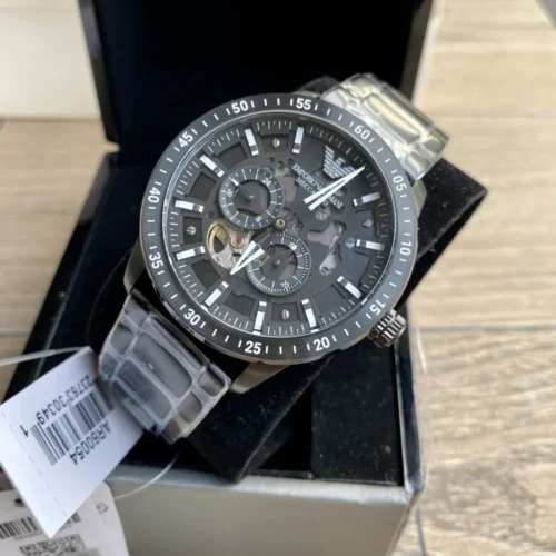 Armani Men's Skeleton Automatic Watch 43mm Blue Dial