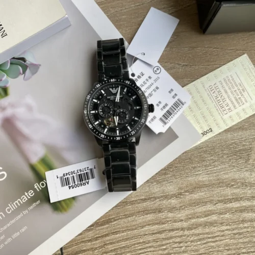Armani Men's Skeleton Automatic Watch 43mm Blue Dial
