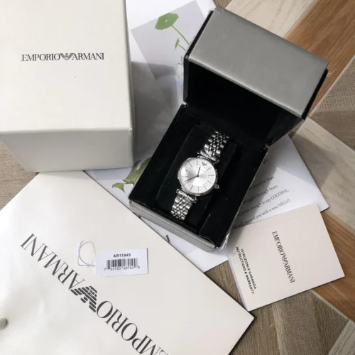Armani AR11445 Women's Diamond-Set Quartz Watch Stainless Steel Bracelet
