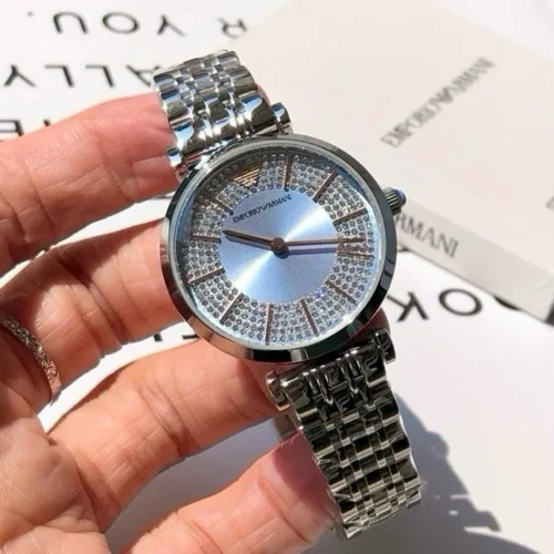 Armani AR11594 Women's Diamond-Set Quartz Watch Stainless Steel Bracelet