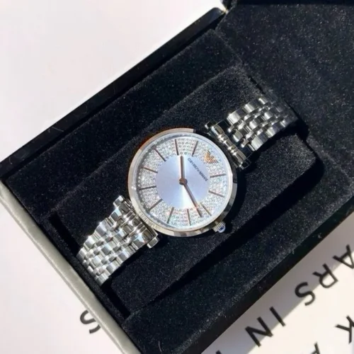 Armani AR11594 Women's Diamond-Set Quartz Watch Stainless Steel Bracelet