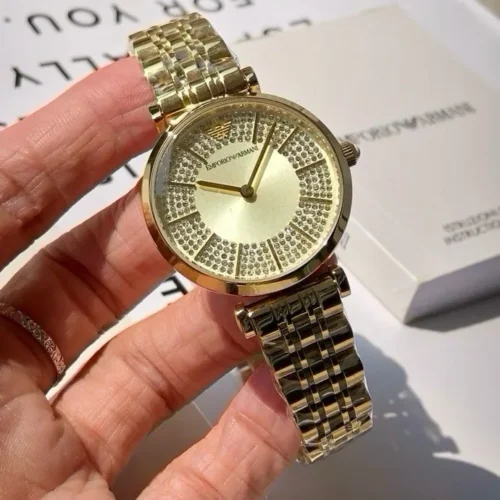 Armani AR11608 Women's Diamond-Set Quartz Watch Stainless Steel Bracelet