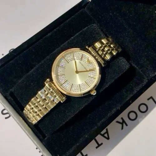 Armani AR11608 Women's Diamond-Set Quartz Watch Stainless Steel Bracelet