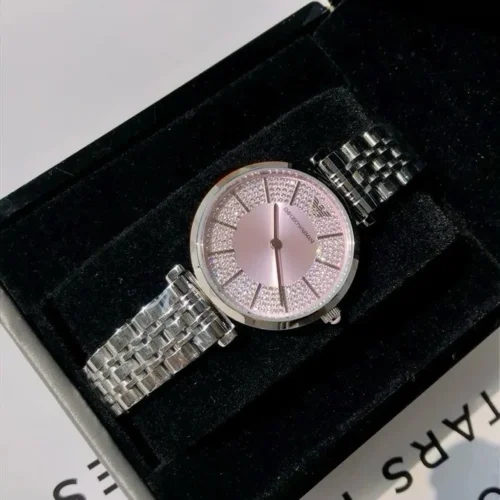 Armani AR11686 Women's Diamond-Set Quartz Watch Stainless Steel Bracelet