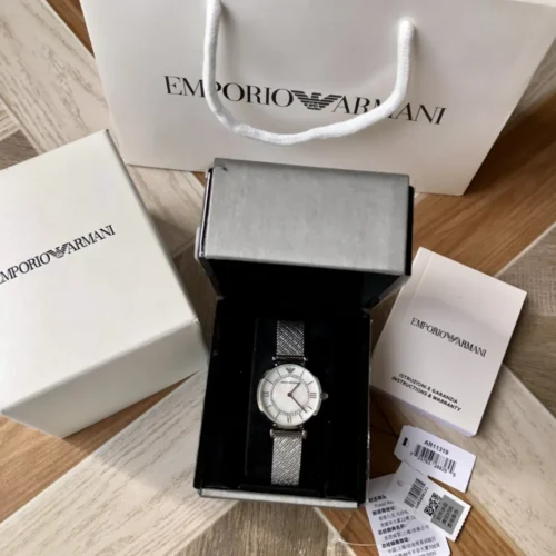 Armani AR11319 Women's Diamond-Set Quartz Watch 32mm Stainless Steel Bracelet