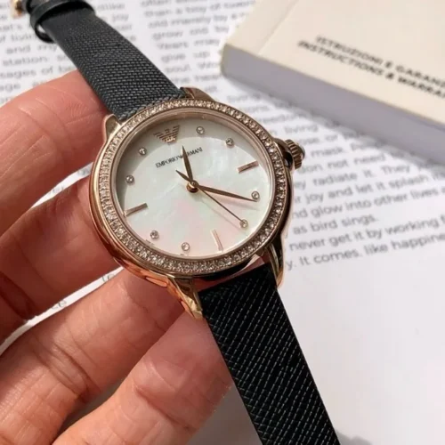 Armani AR11598 Women's Diamond-Set Quartz Watch 32mm Stainless Steel Bracelet
