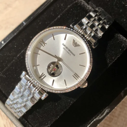 Armani AR60022 Women's Skeleton Automatic Watch Diamond-Set