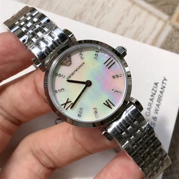 ARMANI0175-01 Armani AR11204 Women's Mother-of-Pearl Dial Quartz Watch 28mm SKU ARMANI0175