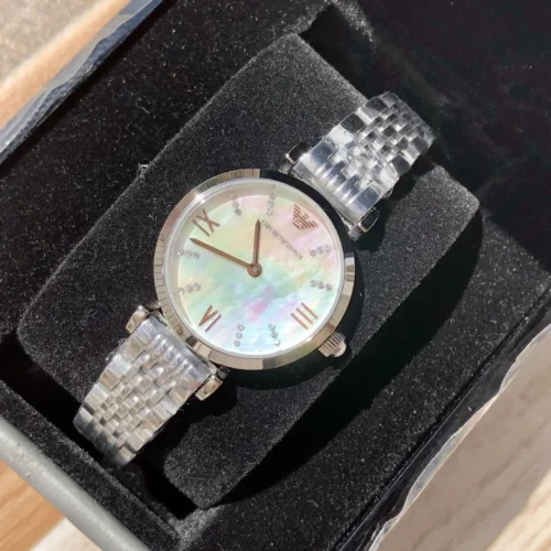 Armani AR11204 Women's Mother-of-Pearl Dial Quartz Watch 28mm SKU ARMANI0175