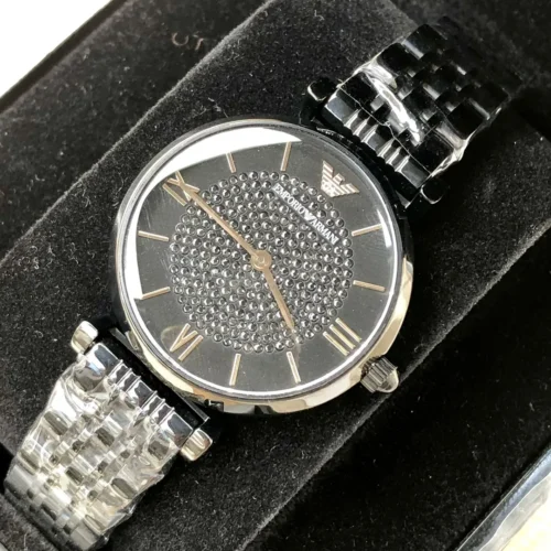 Armani AR11245 Women's Diamond-Set Quartz Watch 32mm Stainless Steel Bracelet