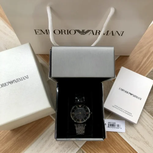 Armani AR11245 Women's Diamond-Set Quartz Watch 32mm Stainless Steel Bracelet