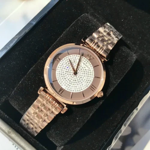 Armani AR11402 Women's Diamond-Set Quartz Watch 32mm Stainless Steel Bracelet