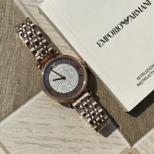 Armani AR11402 Women's Diamond-Set Quartz Watch 32mm Stainless Steel Bracelet
