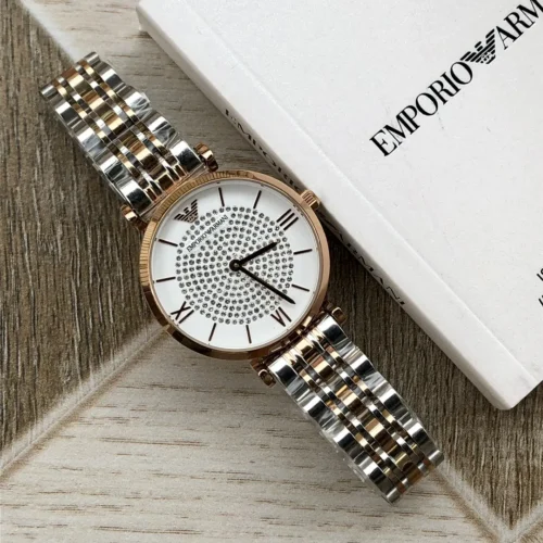 Armani AR1926 Women's Diamond-Set Quartz Watch 32mm Stainless Steel Bracelet