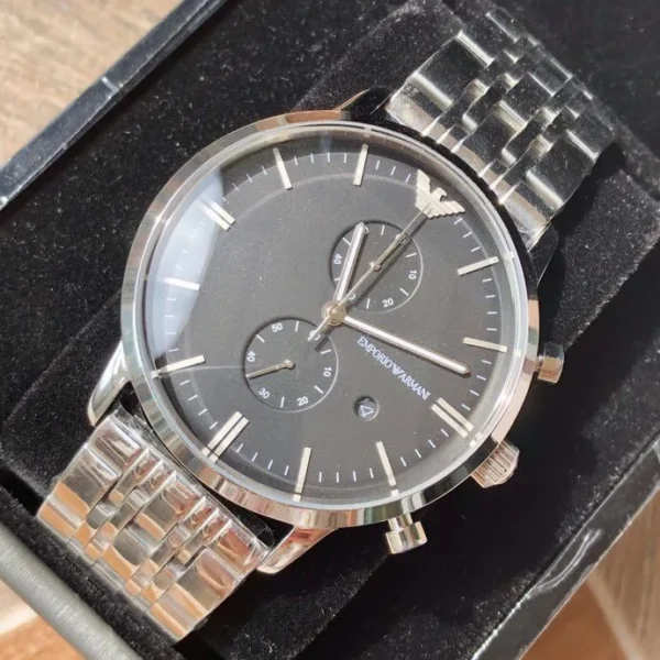 ARMANI0189-01 Armani AR0389 Men's Quartz Chronograph Watch 42mm SKU ARMANI0189