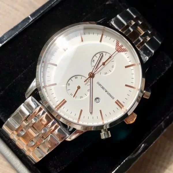 ARMANI0190-01 Armani AR0399 Men's Quartz Chronograph Watch 42mm SKU ARMANI0190