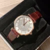 Armani AR11269 Women's Diamond-Set Quartz Watch 32mm Leather Strap